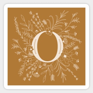 Botanical Letter O (Mustard Yellow) Magnet